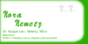 nora nemetz business card